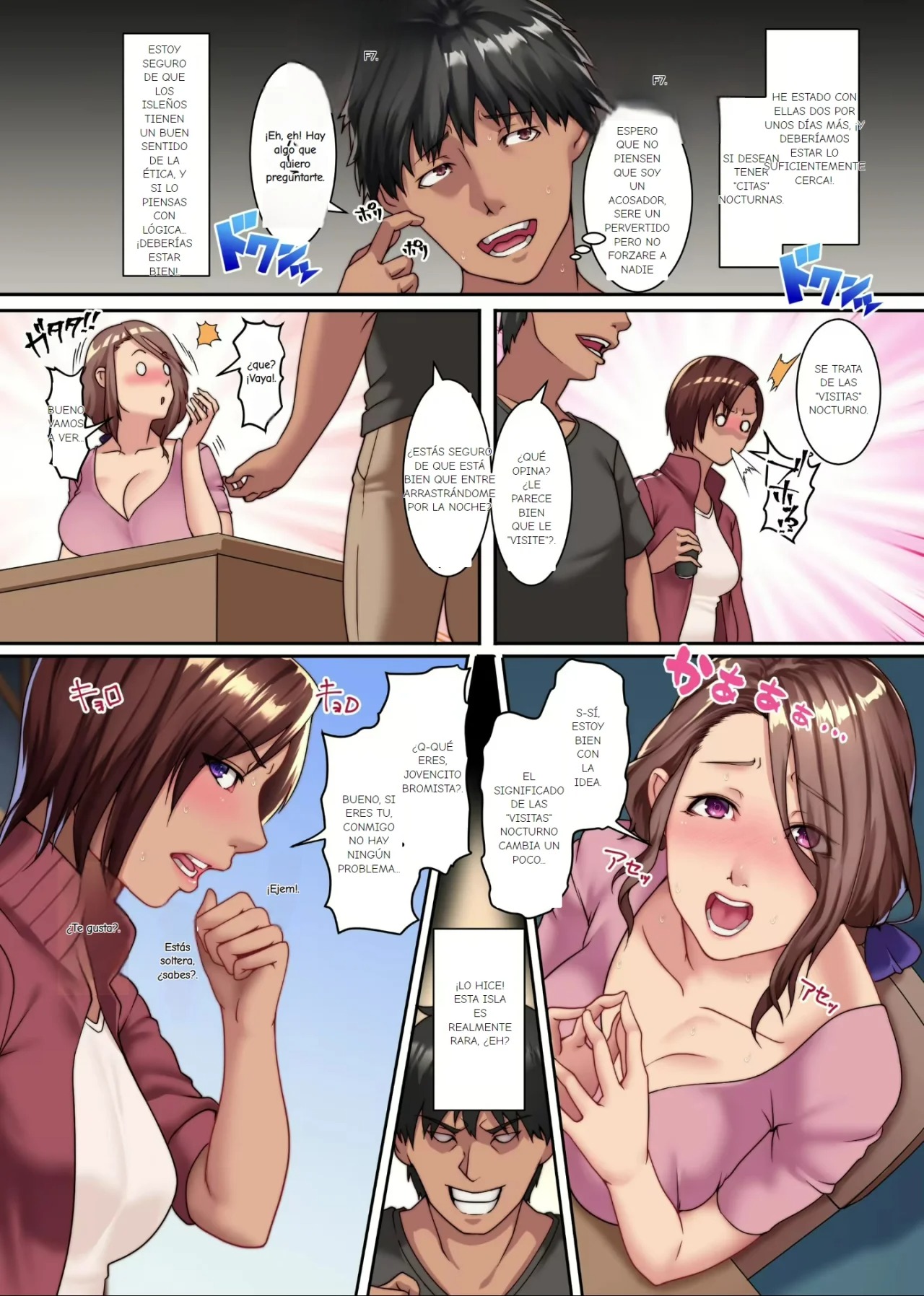 Yokkyuu Fuman Zuma shika Inai Shima ~ Erroi Fuushuu no Aru Shima de wa Hitozuma wa Otto Igai no Otoko to Majiwaru | Una Isla Donde Sólo Hay Esposas Frustradas - Page 34
