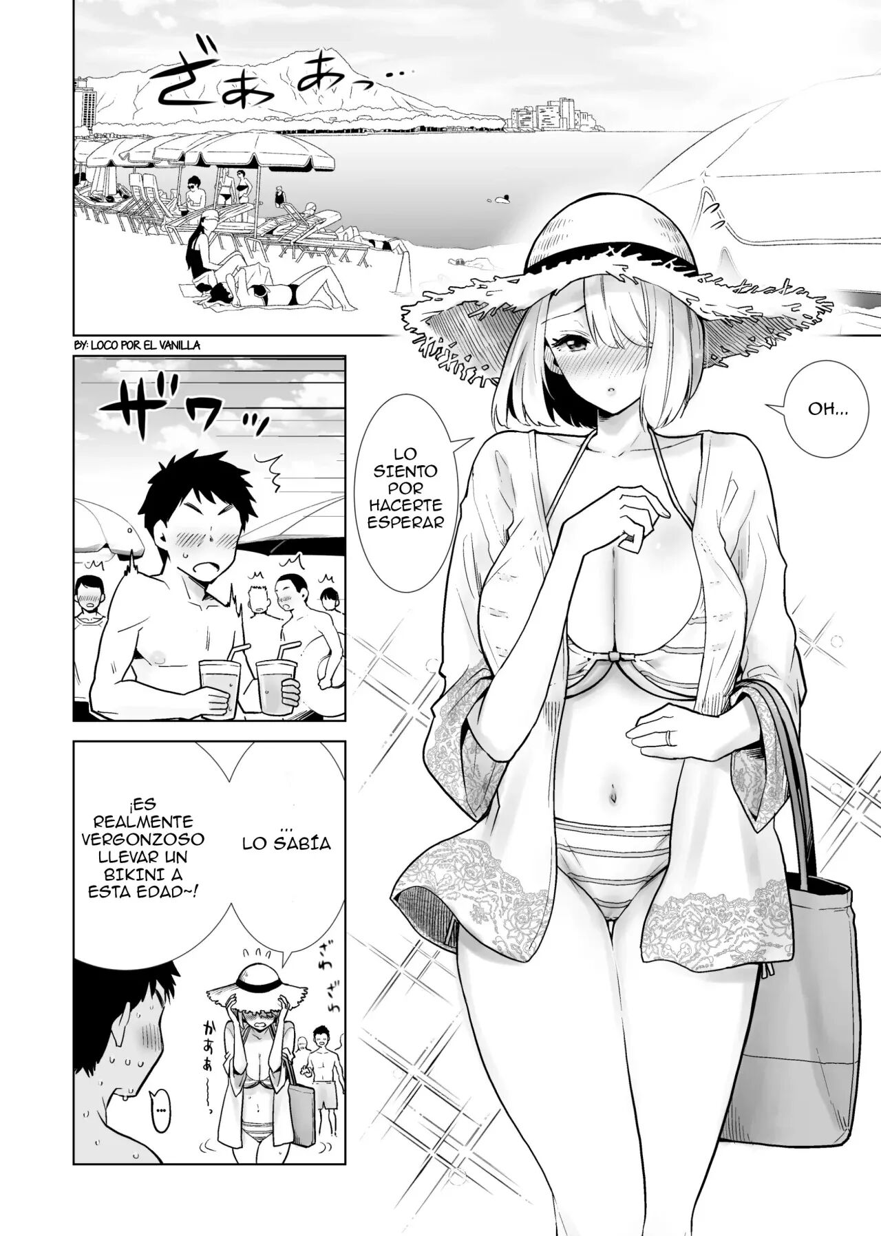 Tomodachi no Mama ga Boku no Dekachin de Ikimakutta (5) Kaisui Yokujou | La Playa donde la madre de mi amigo se vino con mu gran polla - Page 4