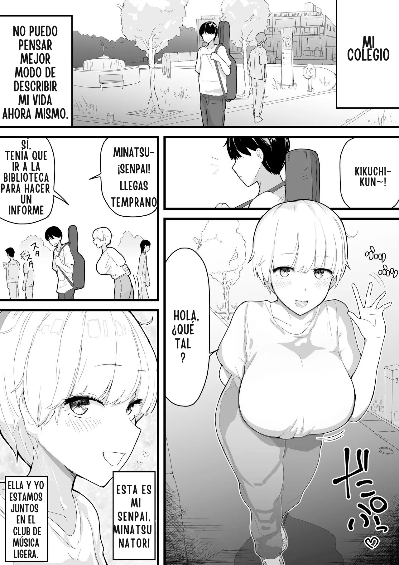Dekachichi senpai, pottode no ikemen otoko (haiyuu) ni assari NTR | Mi Senpai Tetona se Vuelve una Facilota con un Hombre (Actor) Guapo - Page 2