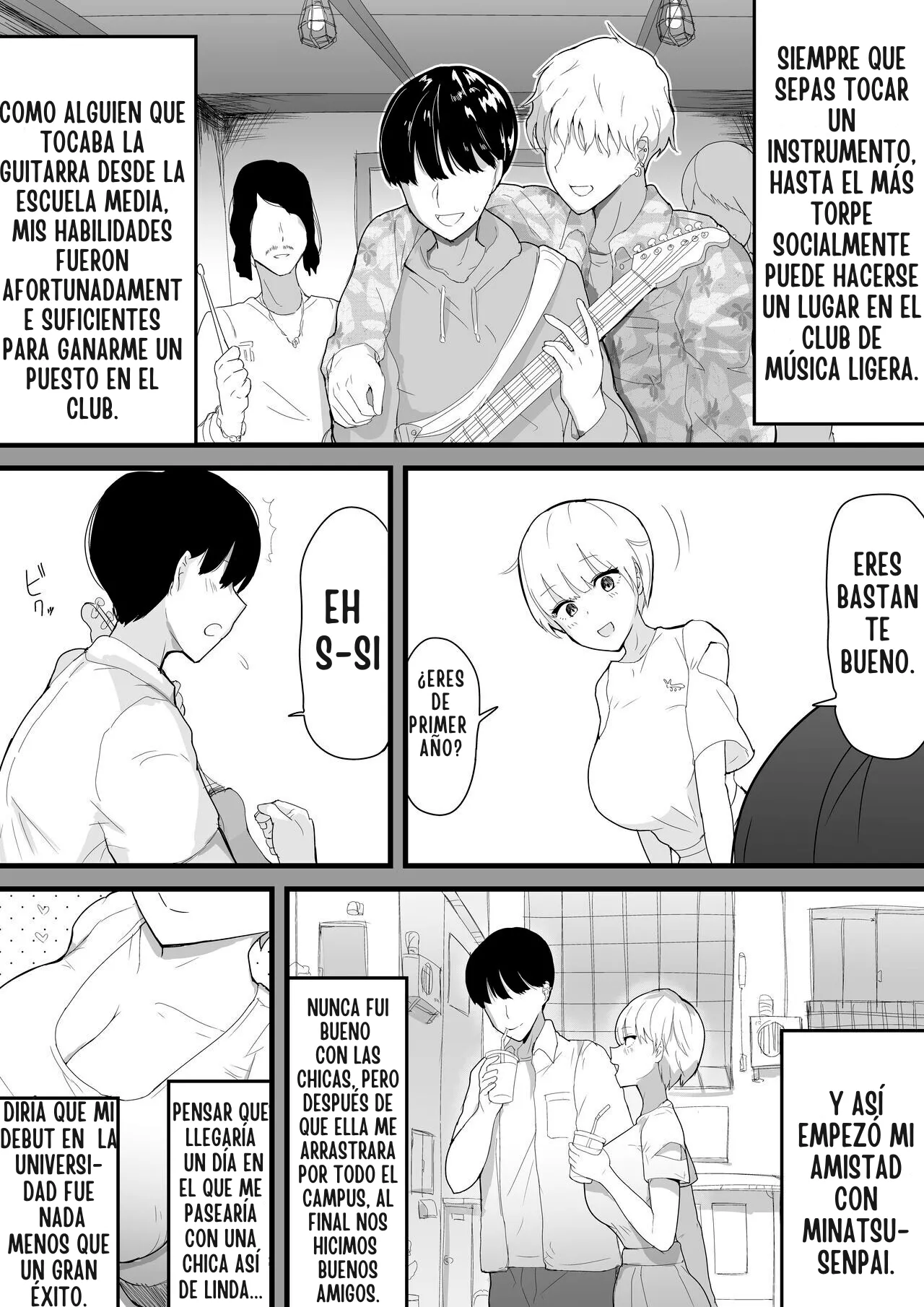 Dekachichi senpai, pottode no ikemen otoko (haiyuu) ni assari NTR | Mi Senpai Tetona se Vuelve una Facilota con un Hombre (Actor) Guapo - Page 4