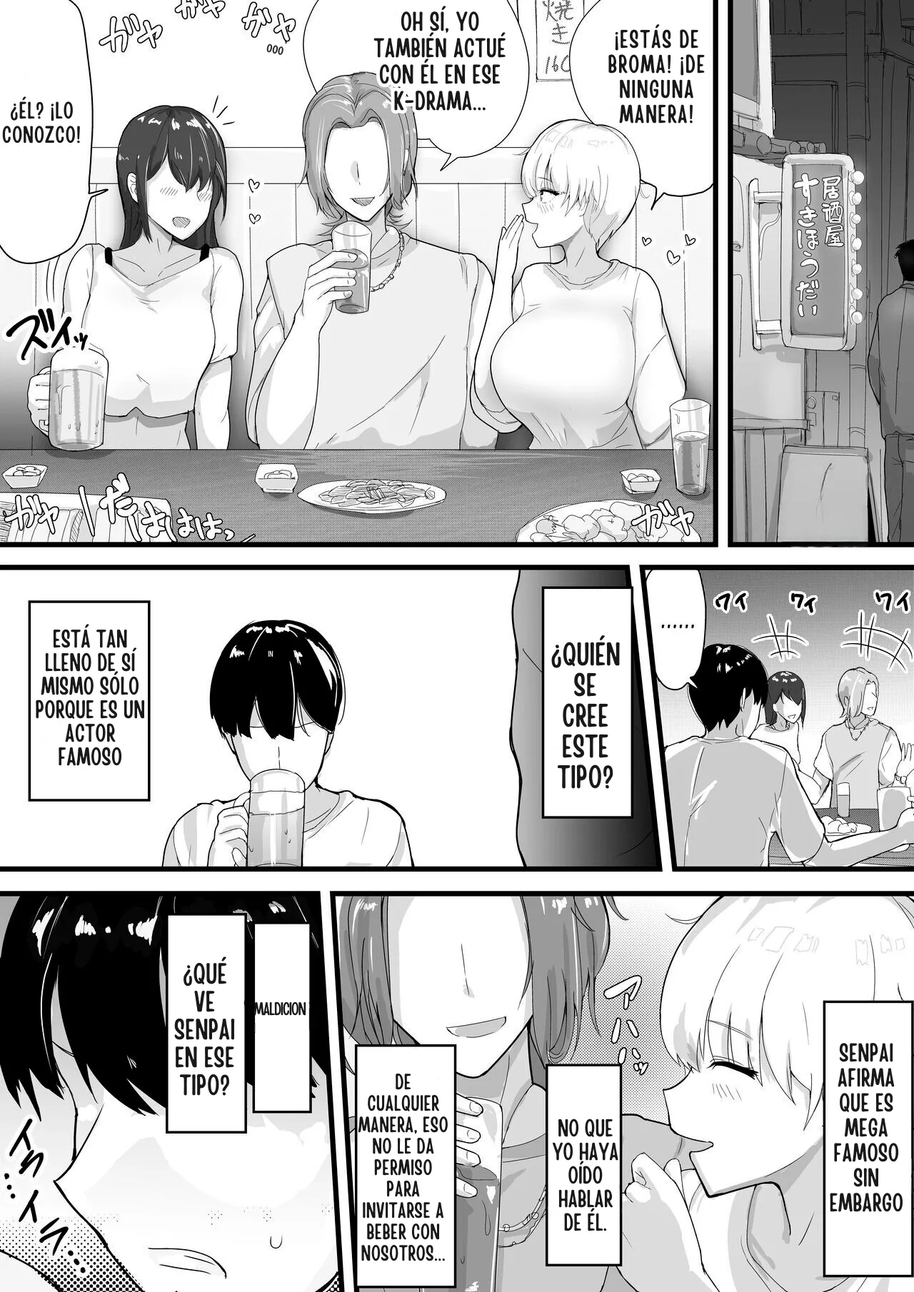 Dekachichi senpai, pottode no ikemen otoko (haiyuu) ni assari NTR | Mi Senpai Tetona se Vuelve una Facilota con un Hombre (Actor) Guapo - Page 7