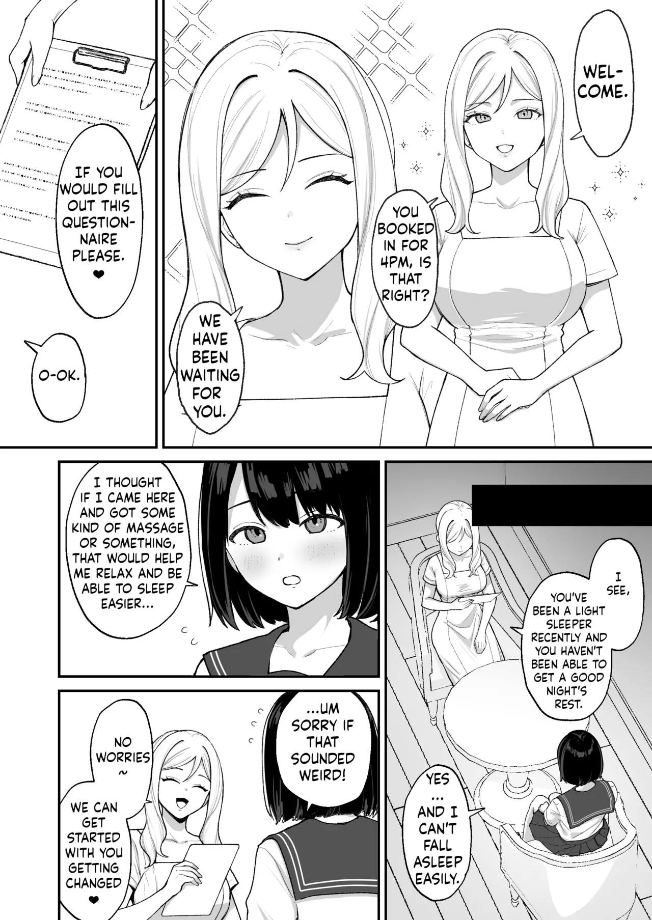 Massage-ten de Futanari Bijo ni Portio Acme Shikomareru Onnanoko - Page 3