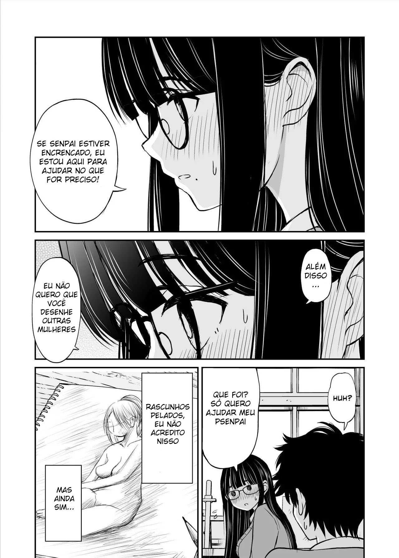 A História de Como Minha Inspiração Para Arte Aumentou Graças A Minha Kouhai Peituda Que Posou Nua Para Mim - Page 12