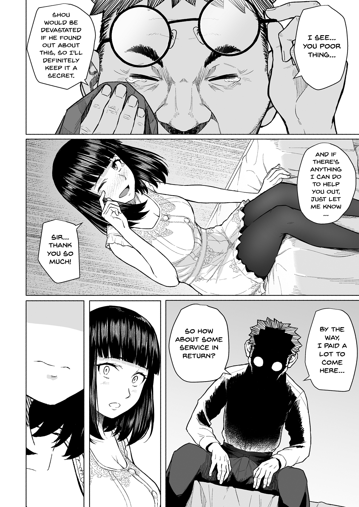 Akogare no Nee-chan wa Fuuzoku Ochi Shite Oyaji ni Dakareru | The Nee-chan I Was Yearning For Started Whoring Herself Out And Had Sex With My Dad - Page 9
