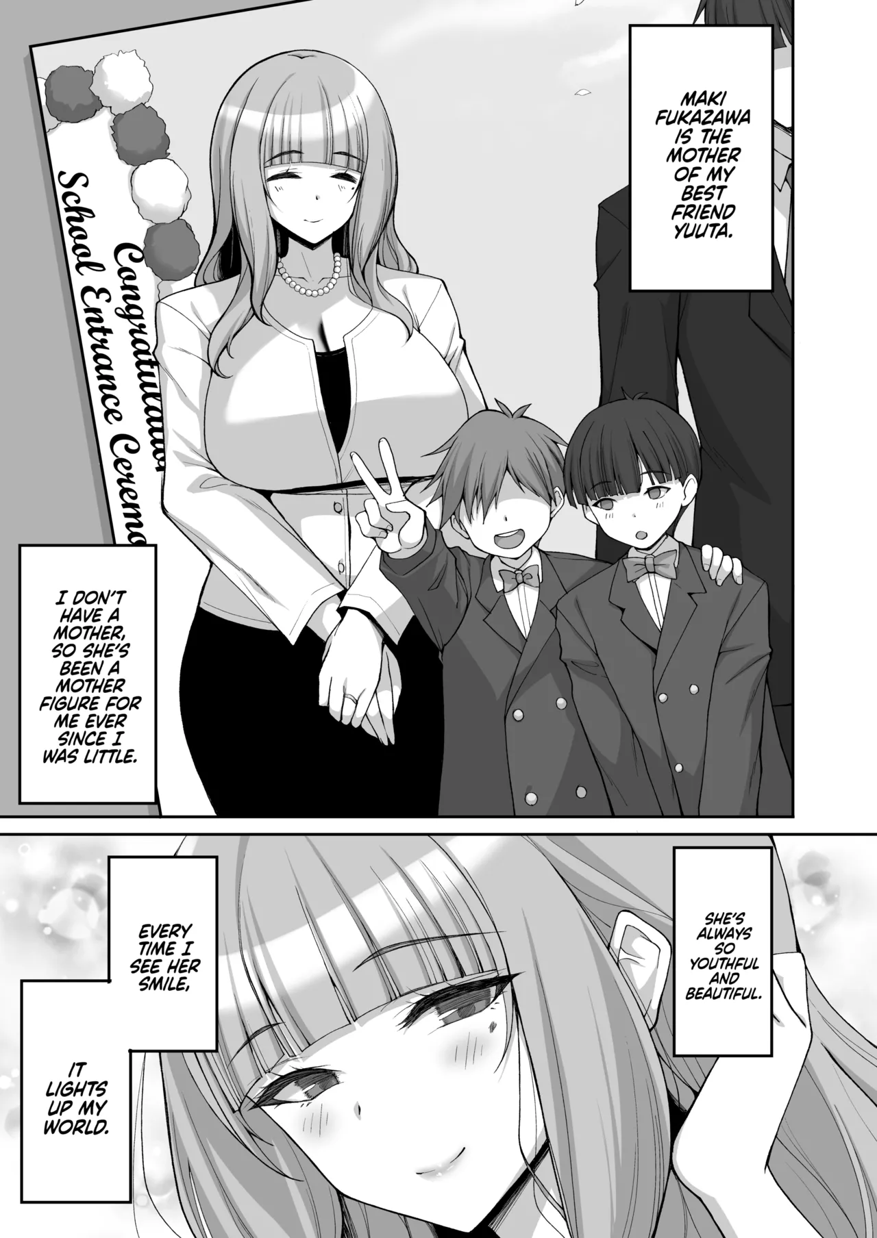 Hatsukoi no Bakunyuu Tomo Mama ga Yasashiku Sei no Tehodoki o Shitekureru Hanashi | Learning About Sex From My Friend’s Mom - Page 2