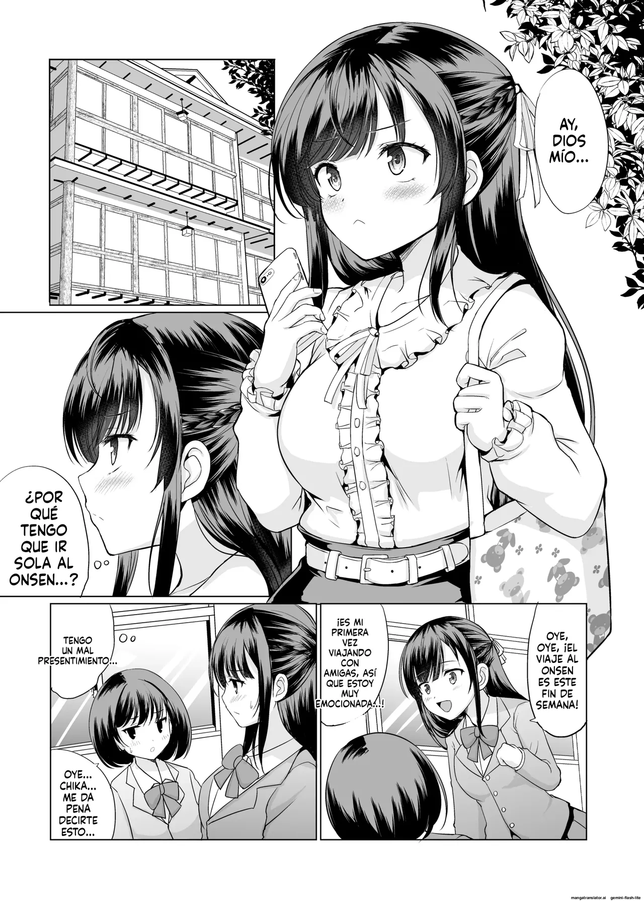 JK nanoni Onsen de Oji-san-tachi to Nakayoku Nacchatta｜Siendo de Preparatoria, Me Volví Amiga Sexual de unos Viejos en las Aguas Termales - Page 3
