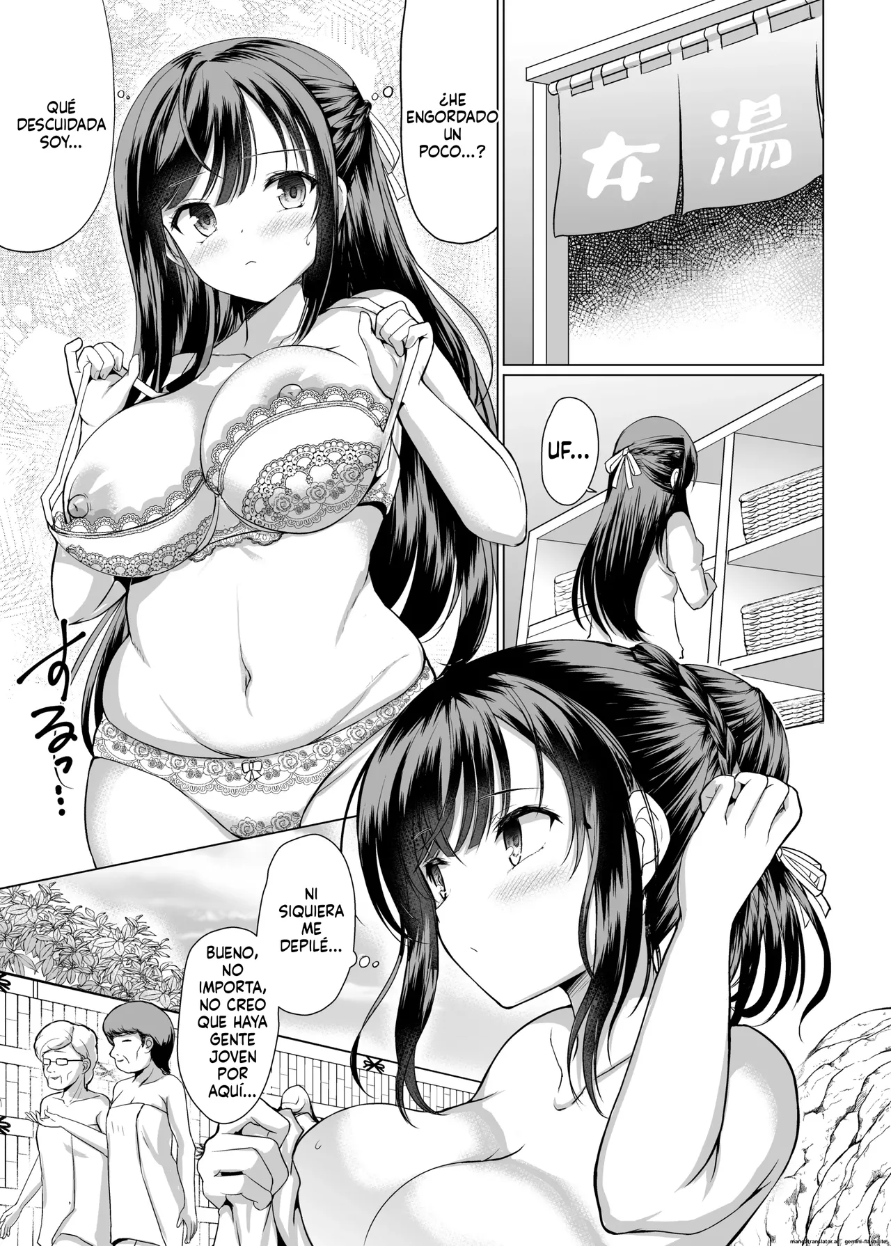 JK nanoni Onsen de Oji-san-tachi to Nakayoku Nacchatta｜Siendo de Preparatoria, Me Volví Amiga Sexual de unos Viejos en las Aguas Termales - Page 5